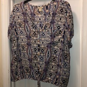 Lucky Brand tie-front blouse